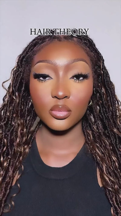 Salon-level Knotless Boho Locs Swiss HD Full Lace Human Hair Boho Curls Locs Wig
