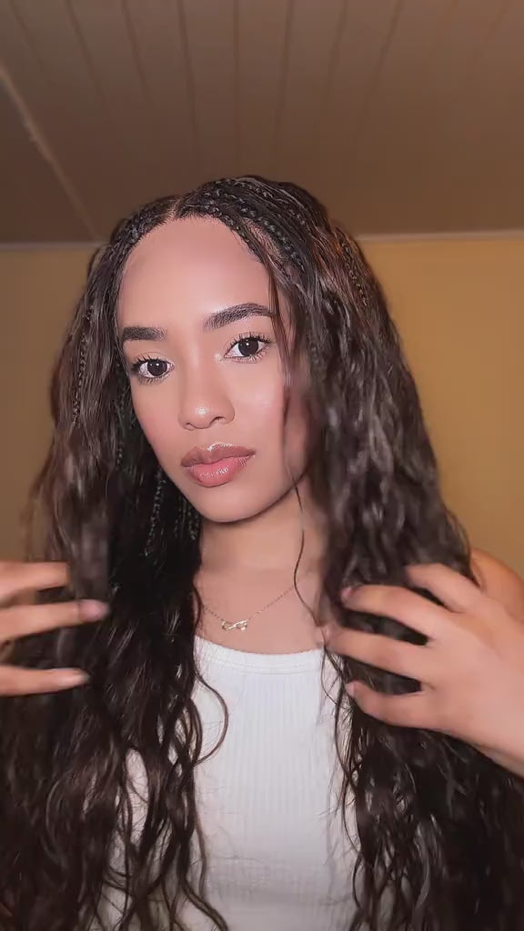 Michelle 16"-26" #4 Human Hair Body Wave Pre Bleached HD Full Lace Braided Wig