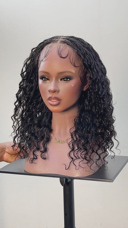 Vivi 16" - JALIZA Slip-On™ Glueless Swiss HD Full Lace Lightweight Version Human Hair Boho Box Braided Wig With C Cap Design And Stretchable Lace