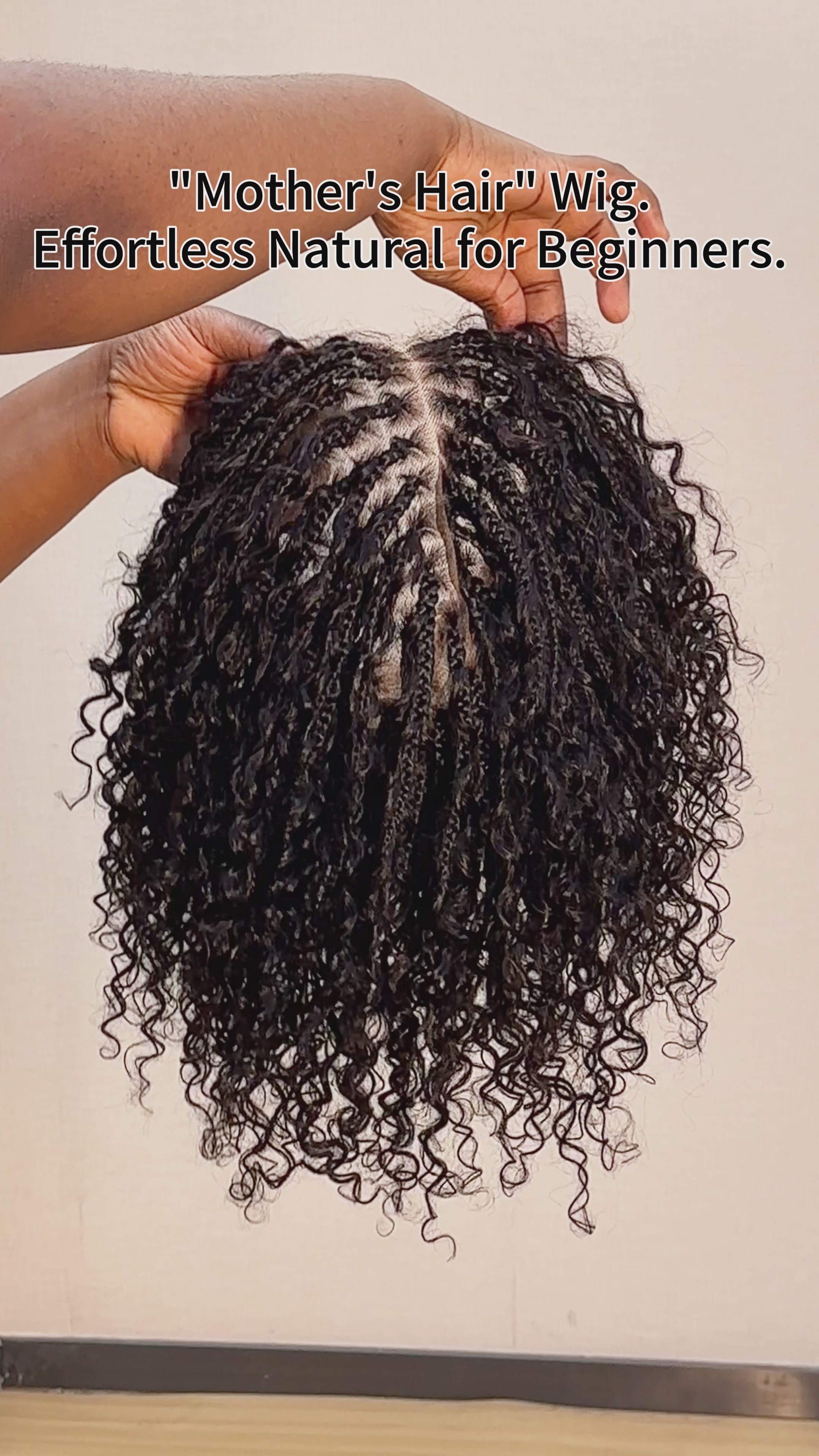 Nami Drawstring Cap Color #4 Water Wave Human Hair Curls Pre Bleached Swiss HD Full Lace Knotless Boho Box Braided Wig