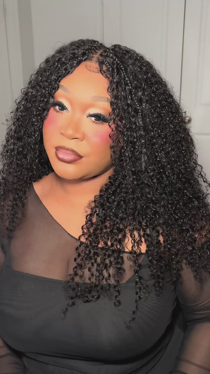 Lulu - Bora Bora Pre Bleached HD Full Lace Human Hair Curly Wave Boho Box Braided Wig