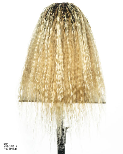 Human Hair Super Boho Color #27/613 Pre Bleached Human Hair Lace Knotless Boho Box Braided Wig Full-dense 100 Strands