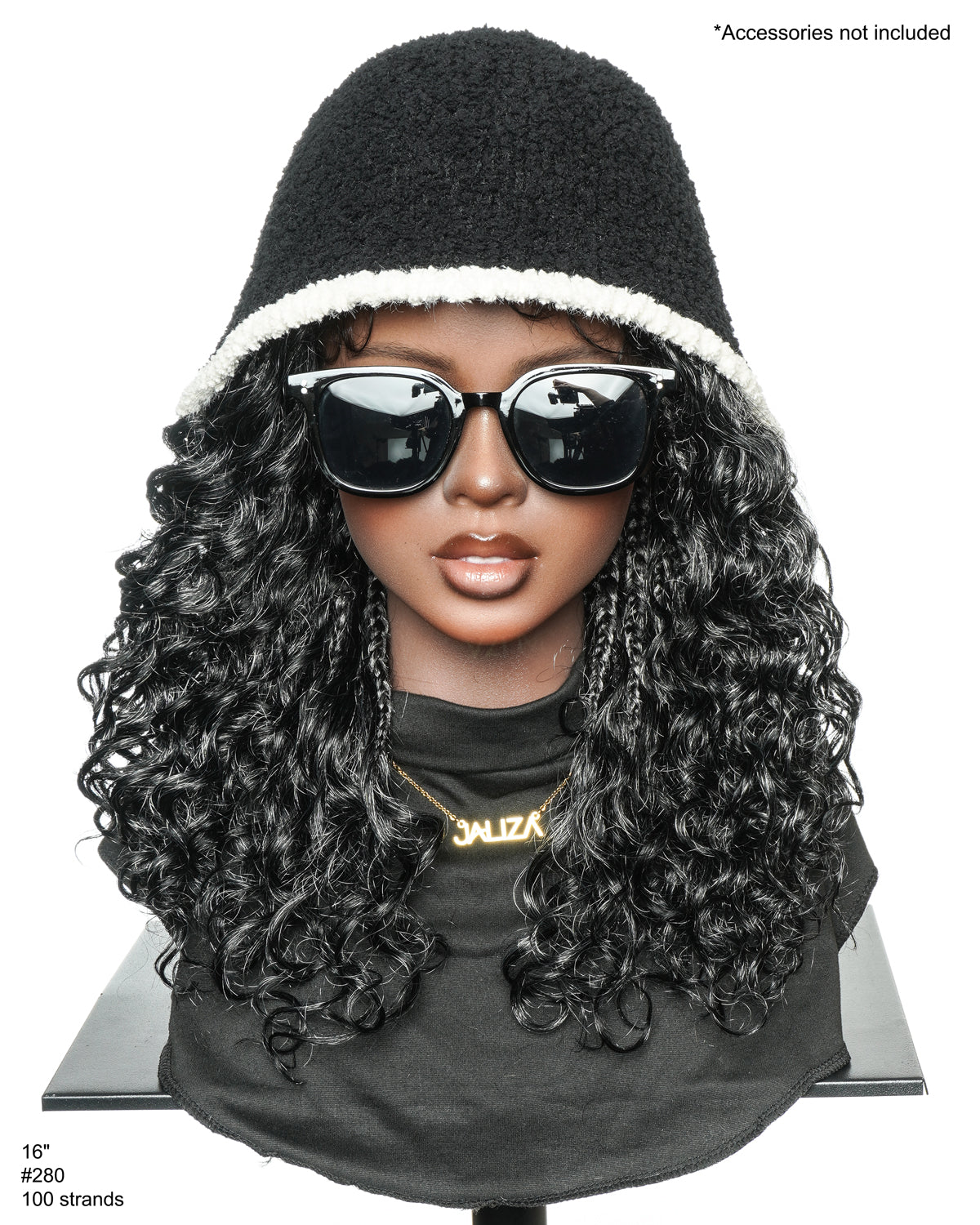 16" Salt & Pepper Deep Wave Curls HD Full Lace Boho Box Braided Wig – Human Hair & Synthetic Blend