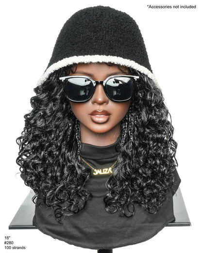 16" Salt & Pepper Deep Wave Curls HD Full Lace Boho Box Braided Wig – Human Hair & Synthetic Blend