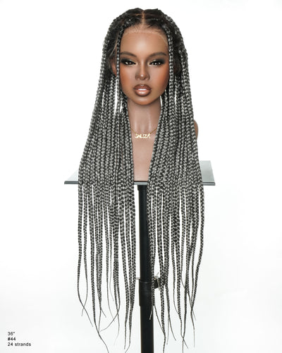 Knotless Jumbo Box / Large Box HD Lace Full Hand-tied Braided Wig 36 Inches 24 Strands