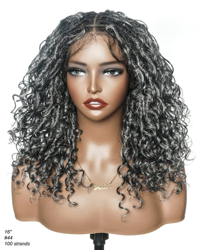 Salon-level Knotless Boho Locs Swiss HD Full Lace Human Hair Boho Curls Locs Wig