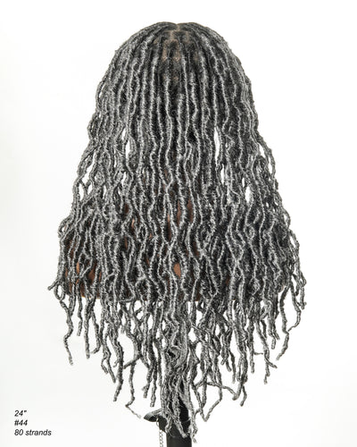 Salon-Level Knotless Locs HD Full Lace 24" 80 Strands Braided Wig