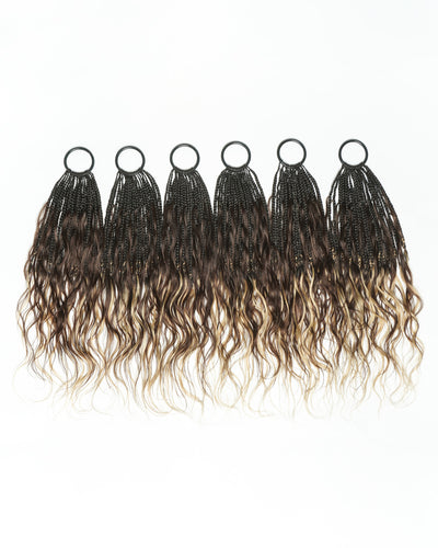 18" Ghost Loop™ Crochet Boho Braids With Human Hair Curls