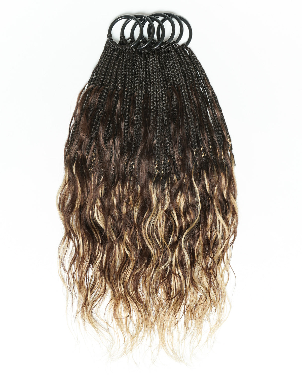 18" Slim Top Crochet Boho Braids With Human Hair Curls