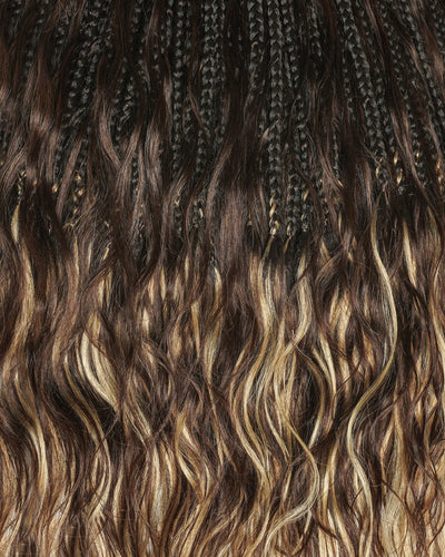 18" Ghost Loop™ Crochet Boho Braids With Human Hair Curls