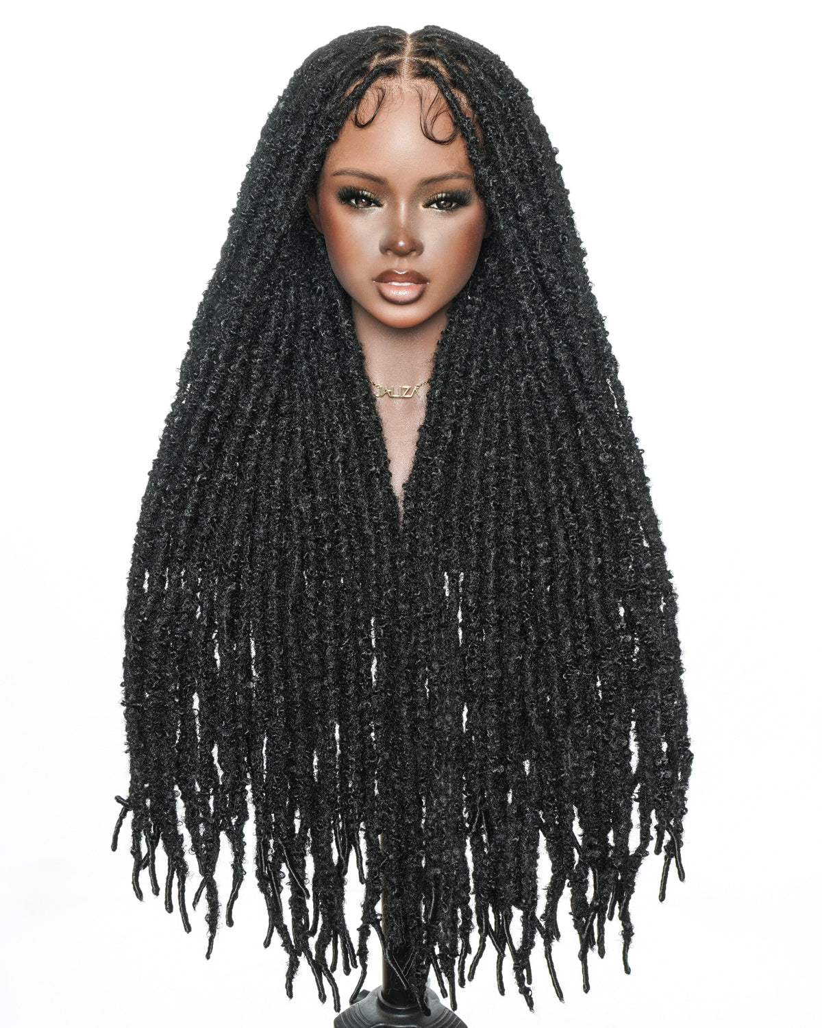 Soft And Distressed Faux Locs Pre Bleached Swiss HD Full Lace Wig