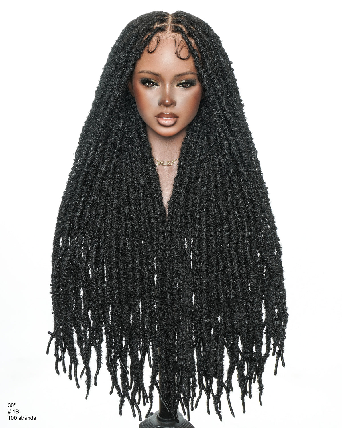 Soft And Distressed Faux Butterfly Locs Pre Bleached Swiss HD Full Lace Wig