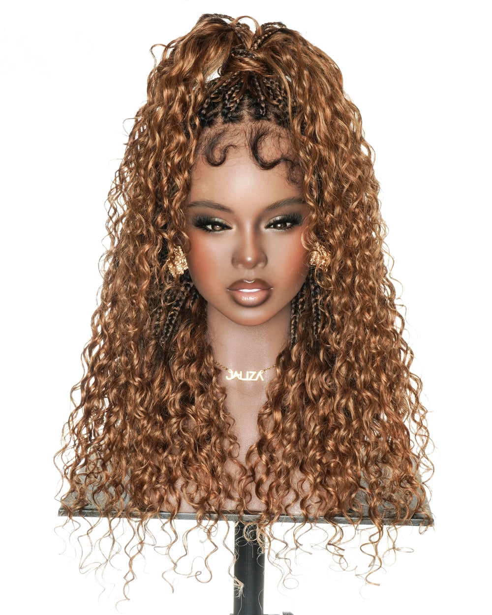 Tiana - Miracle Braids Spanish Curl Pre Bleached Human Hair Boho Swiss HD Full Lace Braided Wig