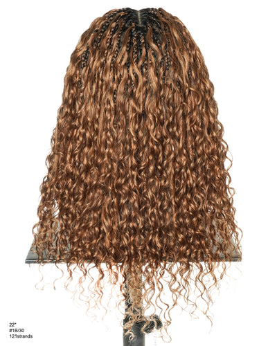 Tiana - Miracle Braids Spanish Curl Pre Bleached Human Hair Boho Swiss HD Full Lace Braided Wig