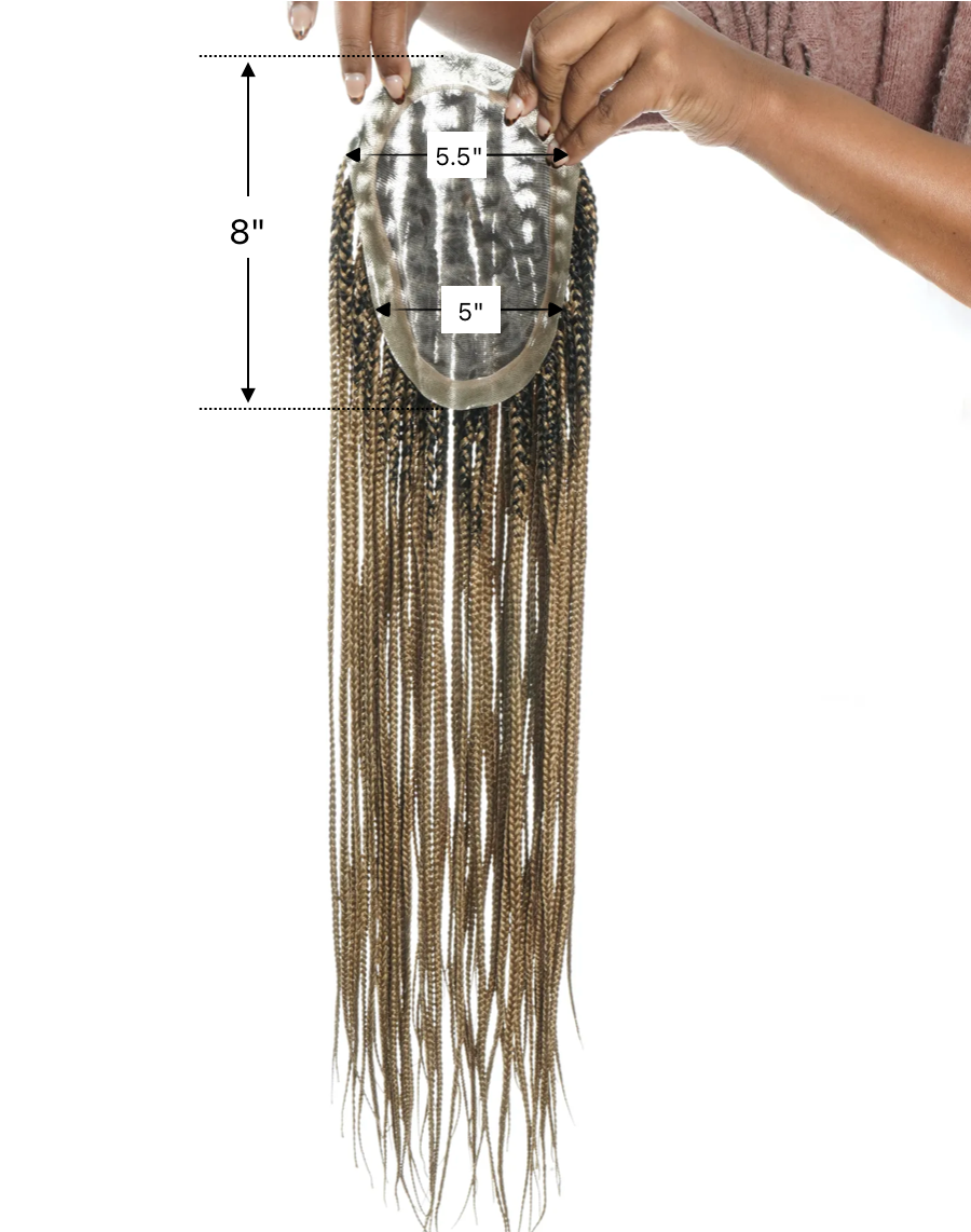 Knotless Braided Topper – HD Lace Micro Box Braid Crown Topper for Thinning Hair / Volume