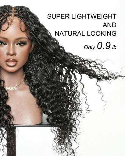 Tiana - Miracle Braids Spanish Curl Pre Bleached Human Hair Boho Swiss HD Full Lace Braided Wig