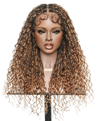 24 Inch Pre Bleached Water Wave Boho Box Braided Wig