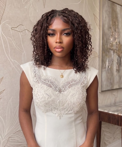 Nami 12" - JALIZA Slip-On™ Glueless Water Wave Pre Bleached HD Full Lace Braided Wig