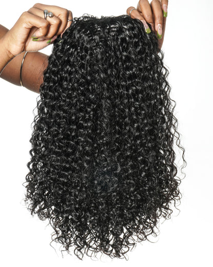 100% Human Hair All In One Half Wig 180% Density Deep Wave Curls