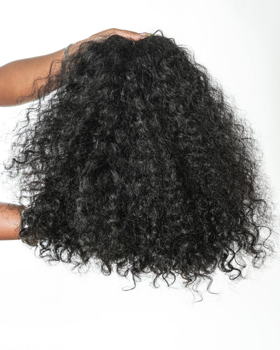100% Human Hair All In One Half Wig 180% Density Deep Wave Curls