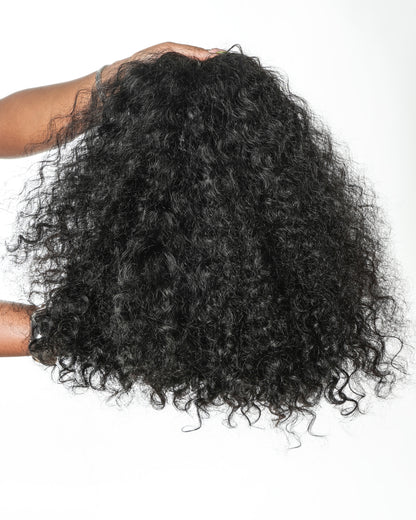 100% Human Hair All In One Half Wig 180% Density Deep Wave Curls