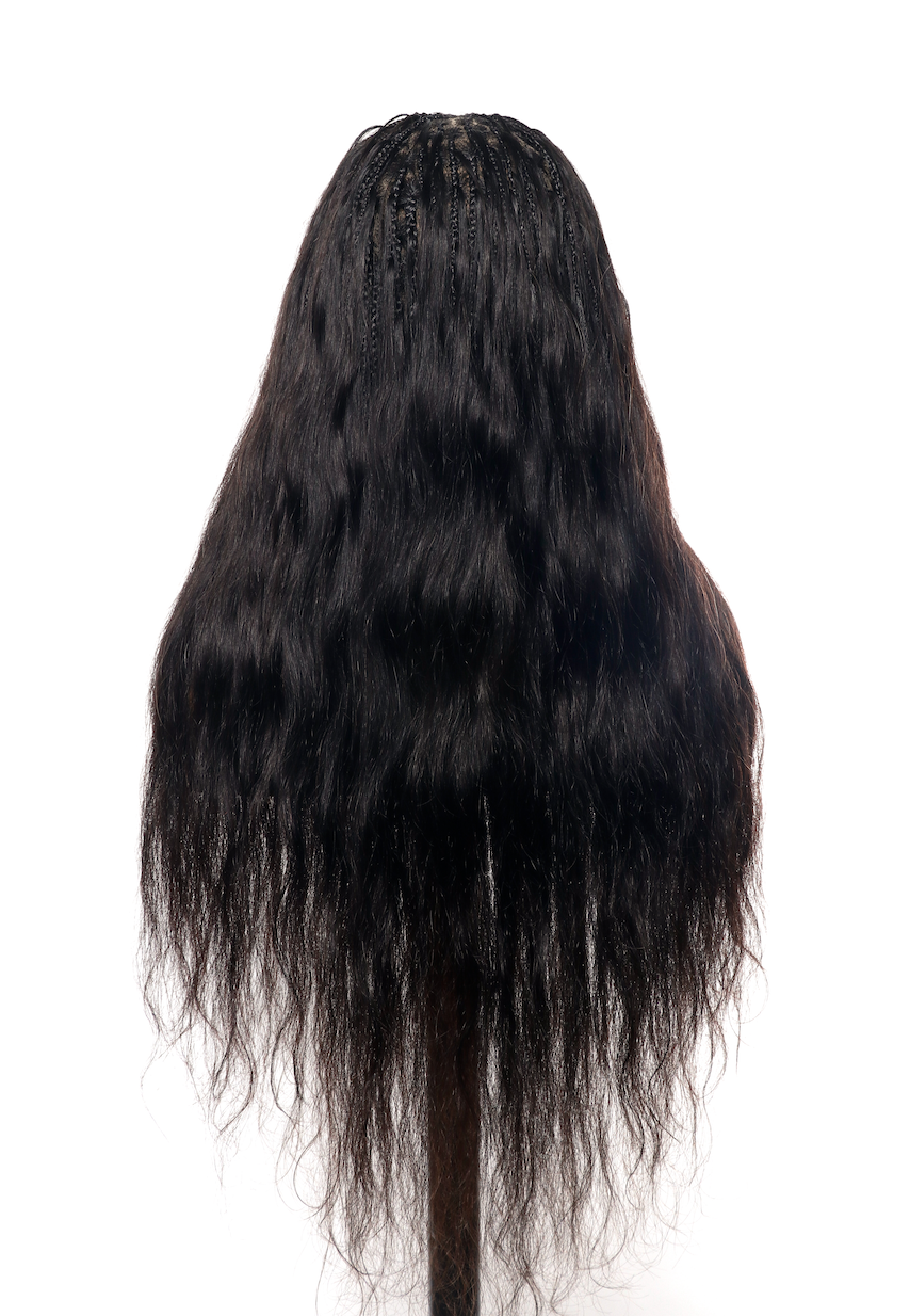 Glueless Human Hair Curls Boho Box Braided Wig HD Full Lace 28" Extra Full 121 Strands